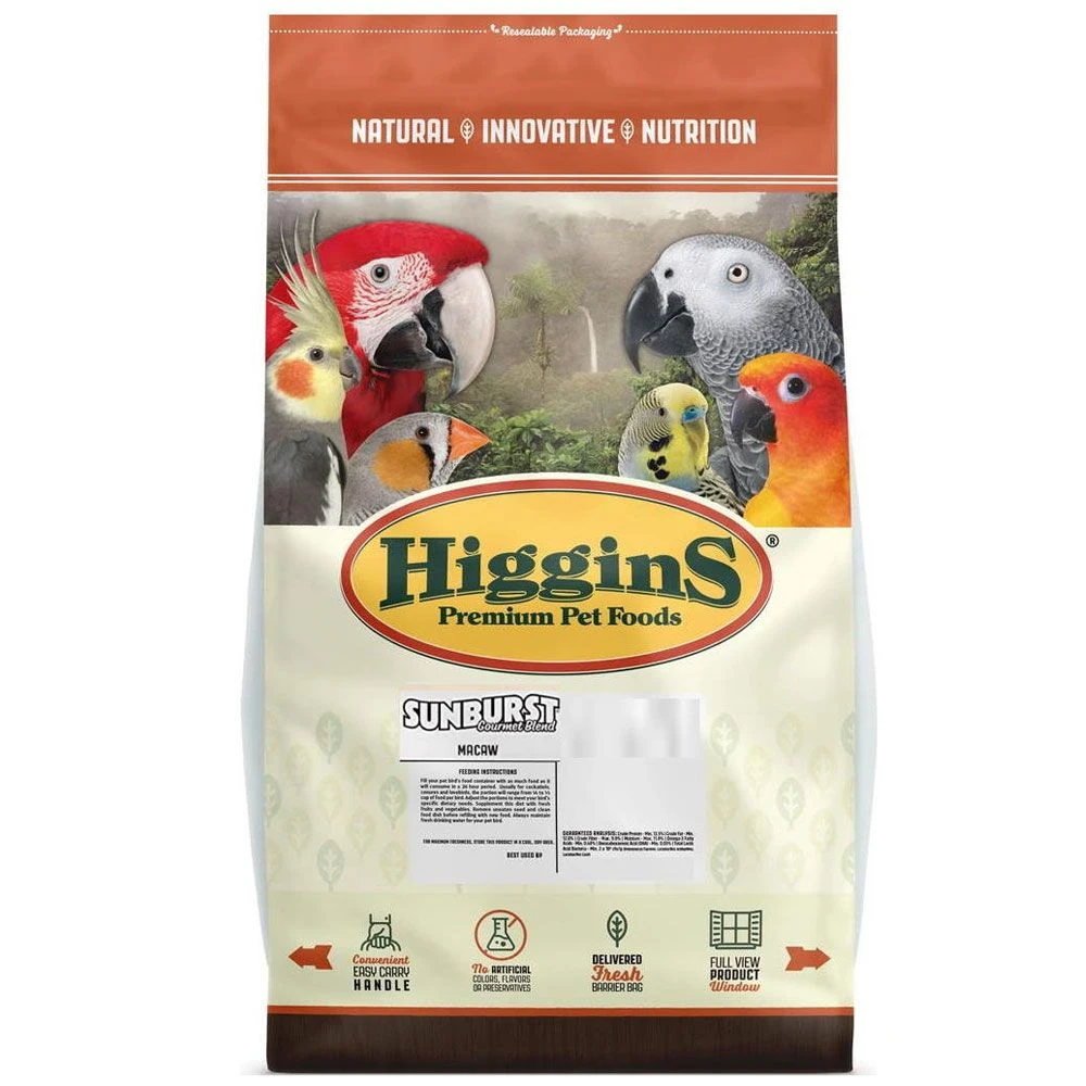 Higgins Sunburst Gourmet Blend Macaw Food, 25-lb Bag