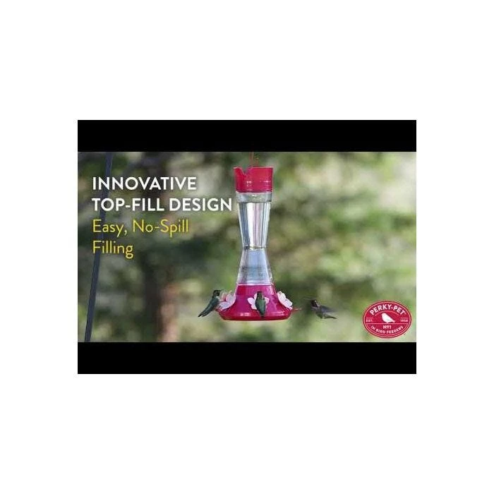 Perky-PetĀ® Top-Fill Favored Pinch-Waist Glass Hummingbird Feeder - 20 Oz Nectar Capacity - Image 2
