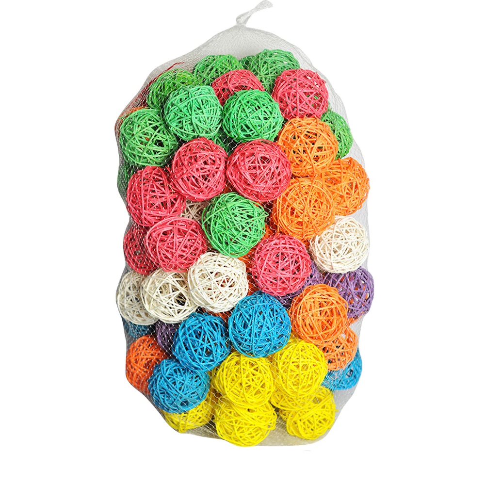 Java Wood Toy - Colored Vine Balls 2" (100 Pack) - Medium