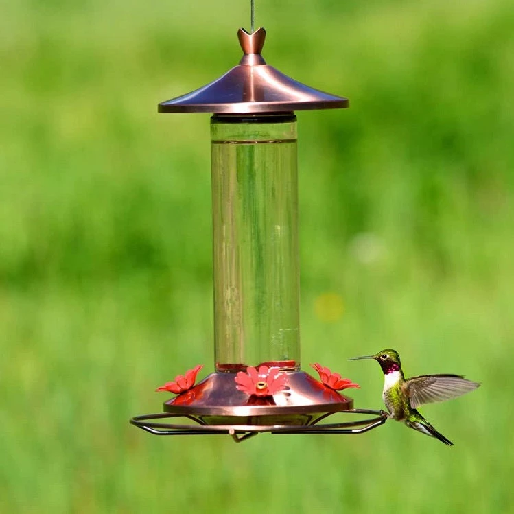 Elegant Copper & Glass Hummingbird Feeder, Perky Pet - Image 2