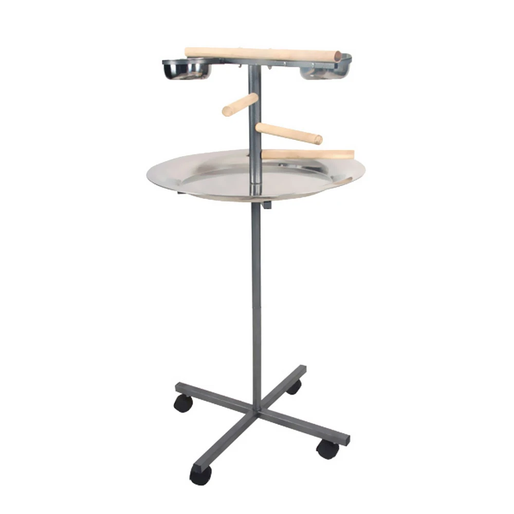 Round Play Stand With Wooden Steps - Black (24"x24"x45")