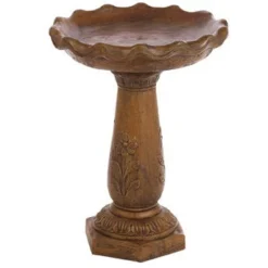 Stone Birdbath "Daisy Charm" - Espresso Color