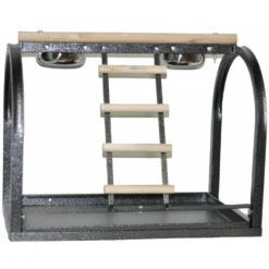 Table Stand With Ladders And Cups - Black (21''x14''x18'')